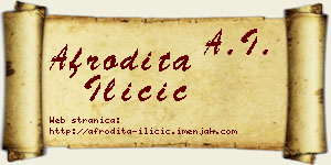 Afrodita Iličić vizit kartica